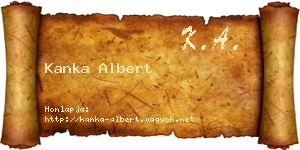 Kanka Albert névjegykártya
